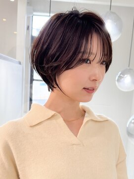 ロンドエニカ 大宮(Lond enika) 黒髪カタログ/ショート/オリーブグレー/小顔に見せるヘア☆119