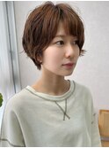ショートパーマ　くびれショート　丸みショート