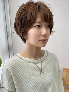 トレヘアー 京都 烏丸(tRe hair) ショートパーマ くびれショート 丸みショート