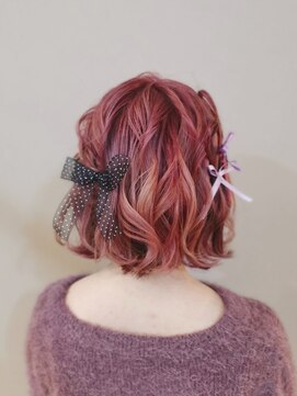 ヘアセットサロン ミント(Hair set salon MINT) 布リボンハーフアップ