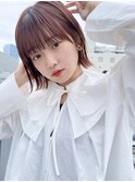 ミルクティーベージュ/ダブルカラー/シンプルストレート/原宿