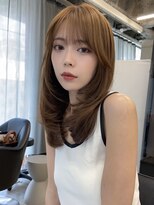 フォンズ(FONS)&nbsp;韓国ヘアレイヤーカット大人ガーリーワンホンヘアチョコレート