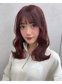 ダブルカラーピンクカラーインナーカラーベージュカラーブリーチ