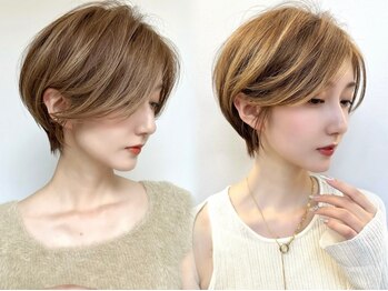 ロシェ 横浜店(loche)の写真/[カット+2StepTR￥4800]黄金比ショート/ボブで小顔◎骨格/髪質を見極め、顔周り/前髪のmm単位の拘りも形に