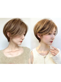 [カット+2StepTR￥4800]黄金比ショート/ボブで小顔◎骨格/髪質を見極め、顔周り/前髪のmm単位の拘りも形に