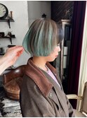 ミニボブ ボブ デザインカラー ケアブリーチ