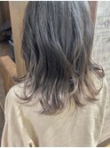 毛先グレージュ、裾カラー、エンドカラー、ブリーチ