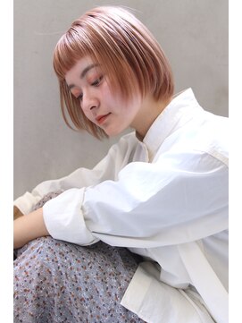 ロゼ 茨木(Rose) 【ROSE】ピンクベージュ＿ブリーチ＿ショートボブ