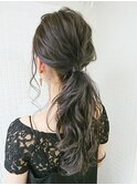 【お呼ばれアレンジ】ふわっとゆる巻きローポニー