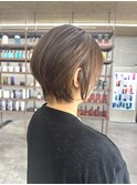 大人丸みショートを叶える！ナチュラルストレート
