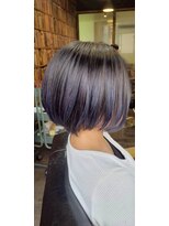 エイチエムヘアーホーム 池袋2号店(H M hair home) ダークパープル/ナチュラルショート/ボブ/顔周りレイヤー/池袋
