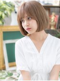 斜めバング*ハイトーンカラー前下がりミニボブa戸頭10代20代30代