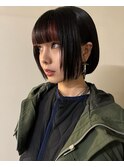中韓ミックスボブ/モードヘア/バングカラー