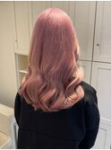 7274ニュアンスカラーホワイトピンク波巻きミルクティーピンク