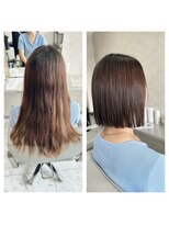 キング(K!ng)&nbsp;縮毛矯正髪質改善ハイライトレイヤーカット楠葉美容室エクステ