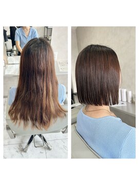 キング(K!ng) 縮毛矯正髪質改善ハイライトレイヤーカット楠葉美容室エクステ