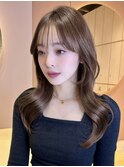 韓国レイヤーカット顔周り　くびれ　おくれ毛　前髪　haruhi