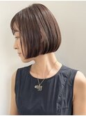 ショートボブ/ネビージュ/小顔/前髪/白髪/白髪ぼかし/a