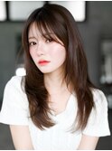 ☆レイヤーカット毛先ワンカールくせ毛風カール薄めバングデジパ