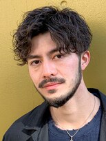 レクタ(RECTA) ツーブロックマッシュ センターパート グランジパーマ