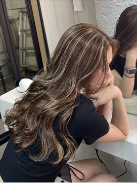 ブレンド 渋谷(BLend) ホワイトグレージュミニウルフデジタルパーマチェリーブラウン