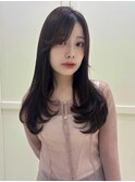 韓国ヘア/顔周りカット/レイヤーカット/ベージュ/ロング