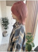 【門前仲町】トレンド　レイヤーボブ　ピンクカラー