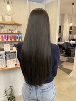 シェル 津山の手店(shel) オリーブグレージュ艶髪レイヤーカット透明感