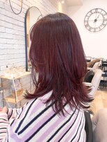 ココロ ヘアーアンドスパ 目黒(cocoro hair&spa)&nbsp;レイヤーピンクミディアム