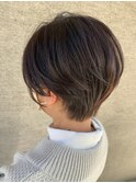 大人可愛い丸みショート×ブラウンカラー