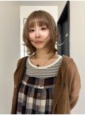 透明感ライトベージュ/顔まわりカット/レイヤーカット
