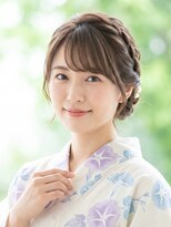 と和 巣鴨 大人上品な浴衣ヘア*編み込み低めシニヨン