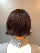 マッシュ 北堀江(MASHU) ぱっつんボブの暖色カラースタイル サエキ