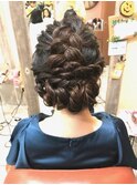 neolivecopain 編み込み アップスタイル  結婚式などに