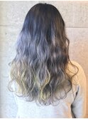 【LA PENSEE】スケルトングレーグラデーション×レモンイエロー
