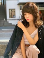 オースティン 門前仲町(AUSTIN)&nbsp;大人かわいい前髪セシルカットココアブラウンフリンジウェーブ