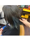 インナーカラー×外はねボブ