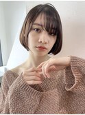 ミニボブ_チェリーブラウンフェミニンロングダークアッシュ_8982