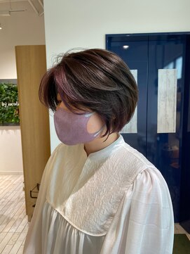 リンダバイネオリーブ 白楽店(Linda by neolive) 顔周りレイヤーの丸みショートボブ　フェイスデザインカラー