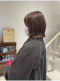 毛先ワンカール大人ショートボブ