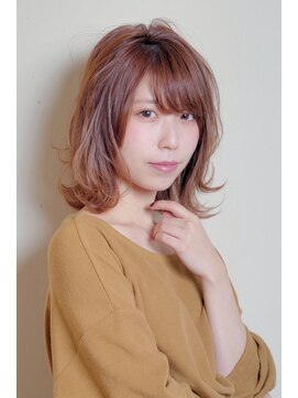 クシュ 所沢西口プロぺ通り(kusyu... ) 前髪マチルダボブピンクベージュインナーグレージュウルフ所沢