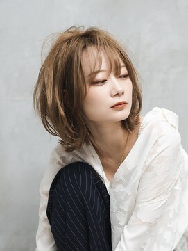 ソードリーフ ヘアーアンドスパ 鶴見店(swordlief hair&spa) ふんわり外ハネウルフ×ベージュ