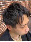 アップバング×マッシュ