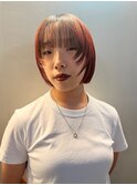 ボブ/ミニボブ/フェイスレイヤー/レッドカラー/デザインカラー