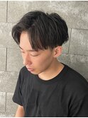 センターパートツイストスパイラルパーマシャドウパーマ
