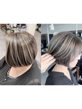 白髪があるからこそ楽しめるオシャレ♪伸びてきても白髪が目立ちにくいのでメンテナンスも楽ちんに