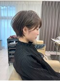 前髪あり耳掛け丸みくびれ大人ショートボブ20代30代40代50代＊