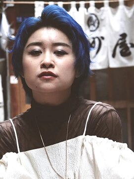 エアー 銀座(air) コバルトブルー/ダブルカラー/ブリーチ/ハイトーン