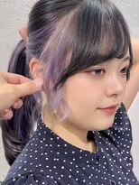 ミーム 原宿 表参道(meme)&nbsp;”インナーカラーラベンダー×ポニーテール