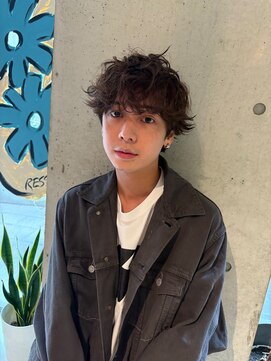 レジュアル(RESSUAL) マッシュナチュラルブラウン波巻きパーマ